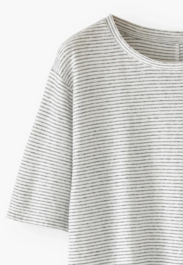 Women Wrap London Jersey Tops*Striped T-Shirt