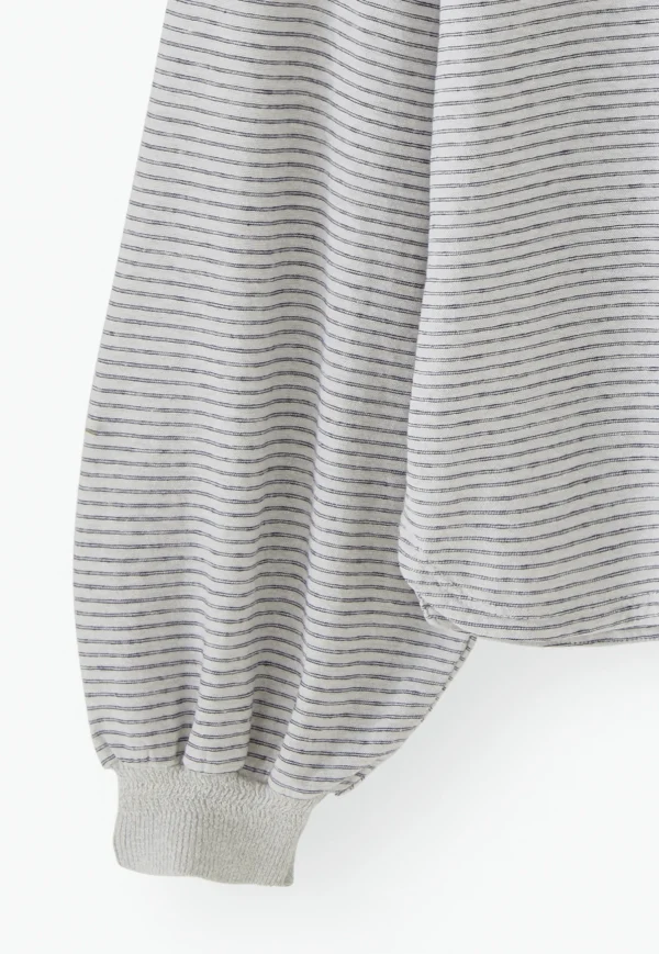 Women Wrap London Jersey Tops*Striped V-Neck Top