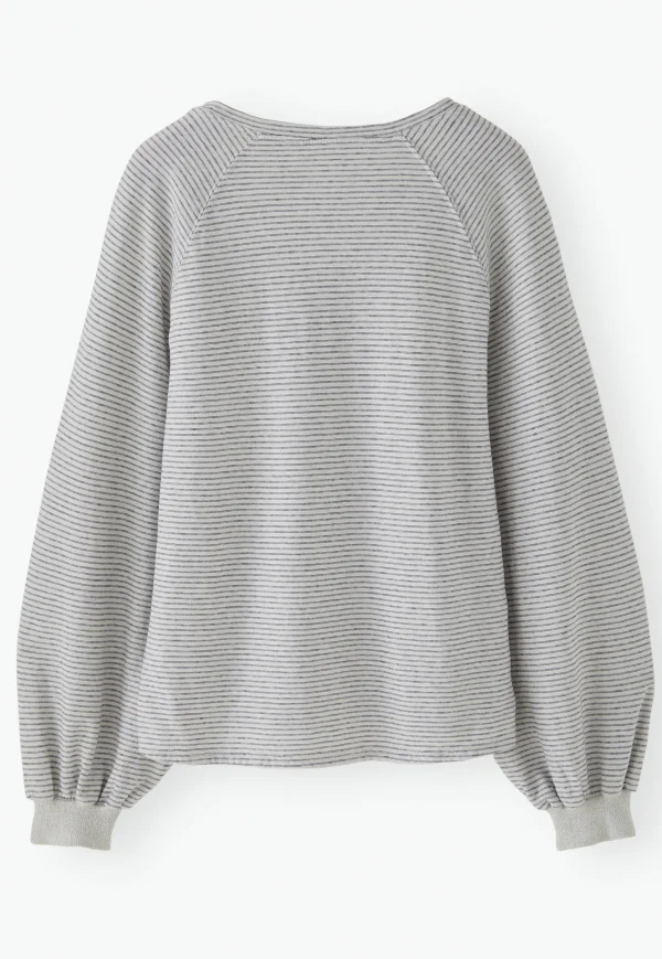 Women Wrap London Jersey Tops*Striped V-Neck Top