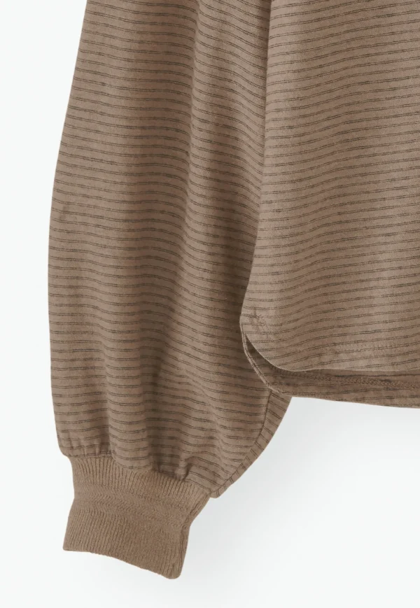 Women Wrap London Jersey Tops*Striped V-Neck Top