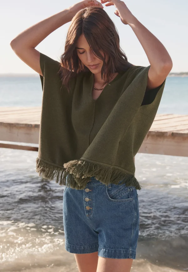 Women Wrap London Knitwear*Tassel Poncho