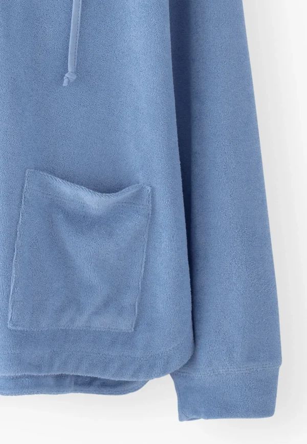 Women Wrap London Jersey Tops*Towelling Hooded Sweatshirt