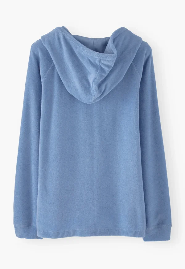 Women Wrap London Jersey Tops*Towelling Hooded Sweatshirt
