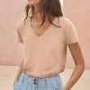 Women Wrap London Jersey Tops*V-Neck T-Shirt