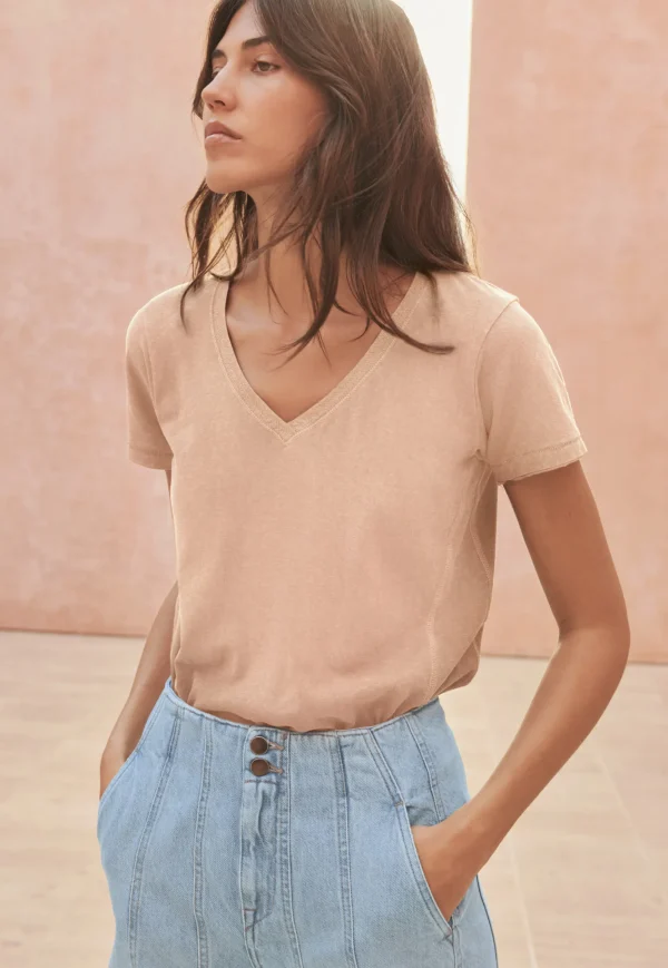 Women Wrap London Jersey Tops*V-Neck T-Shirt