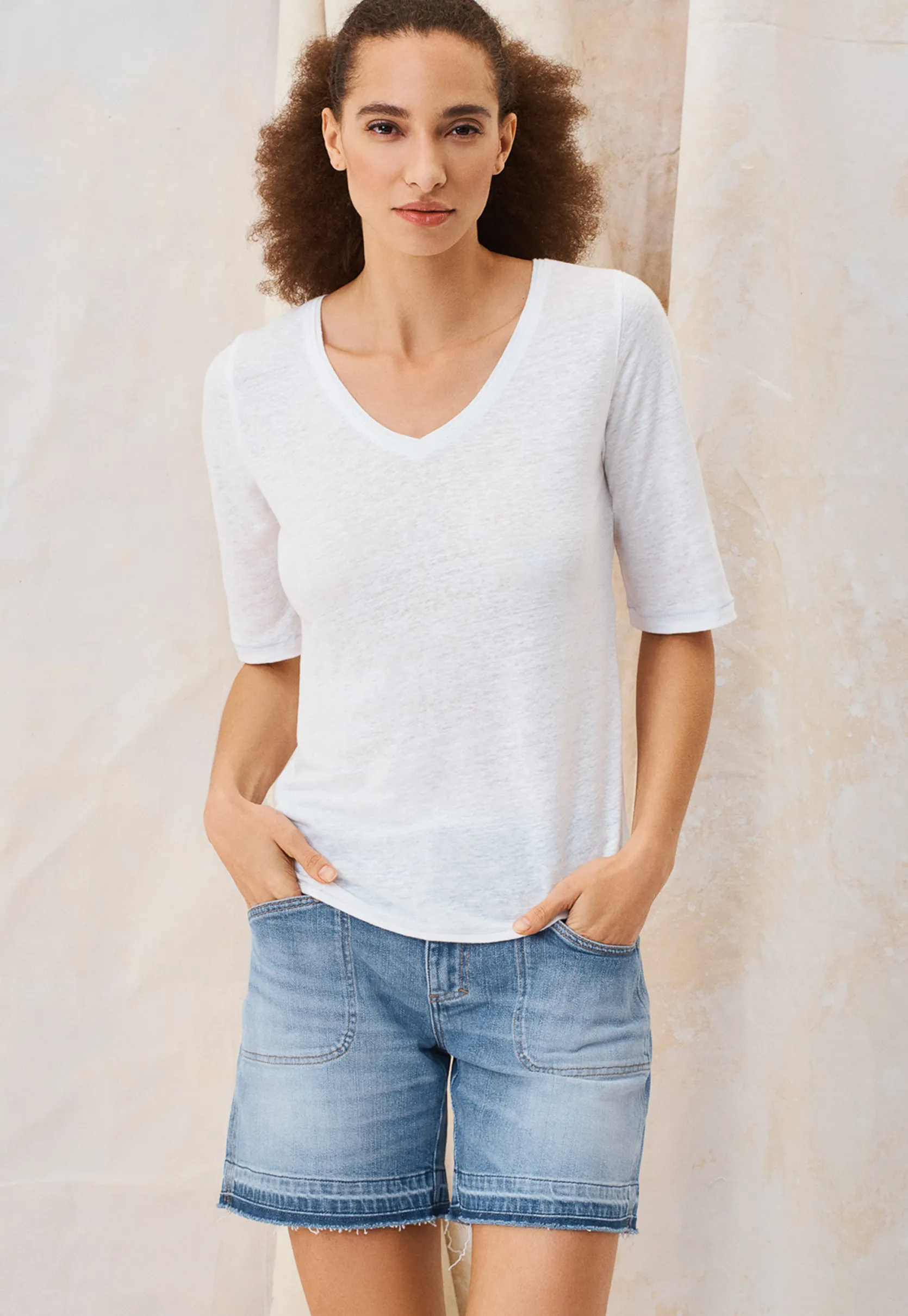vneck_tshirt_0-3.webp Women Wrap London Jersey Tops*V-Neck T-Shirt