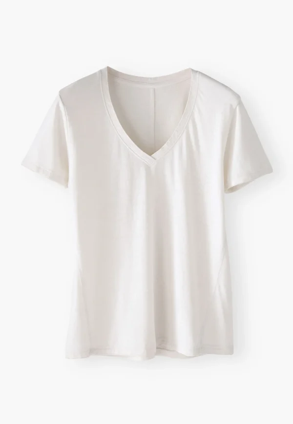 Women Wrap London Jersey Tops*V-Neck T-Shirt
