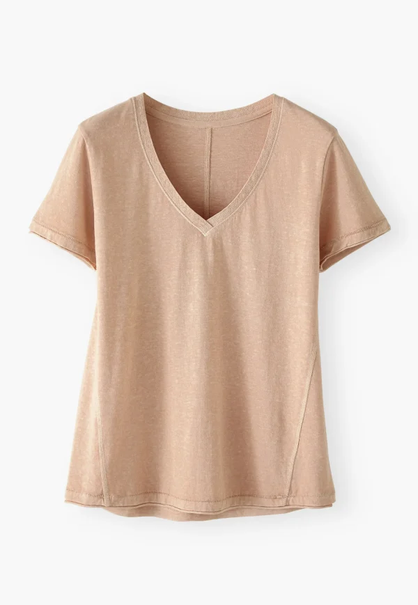 Women Wrap London Jersey Tops*V-Neck T-Shirt