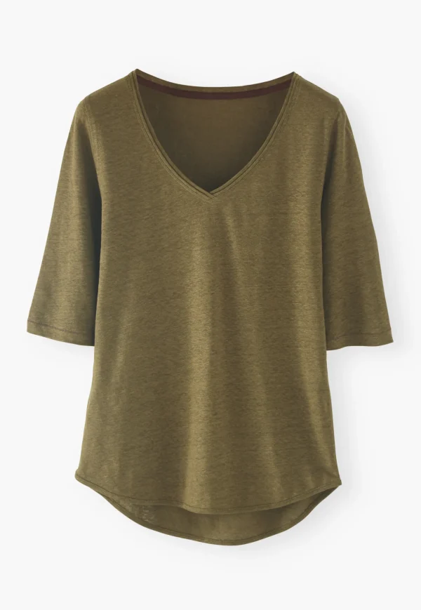 Women Wrap London Jersey Tops*V-Neck T-Shirt
