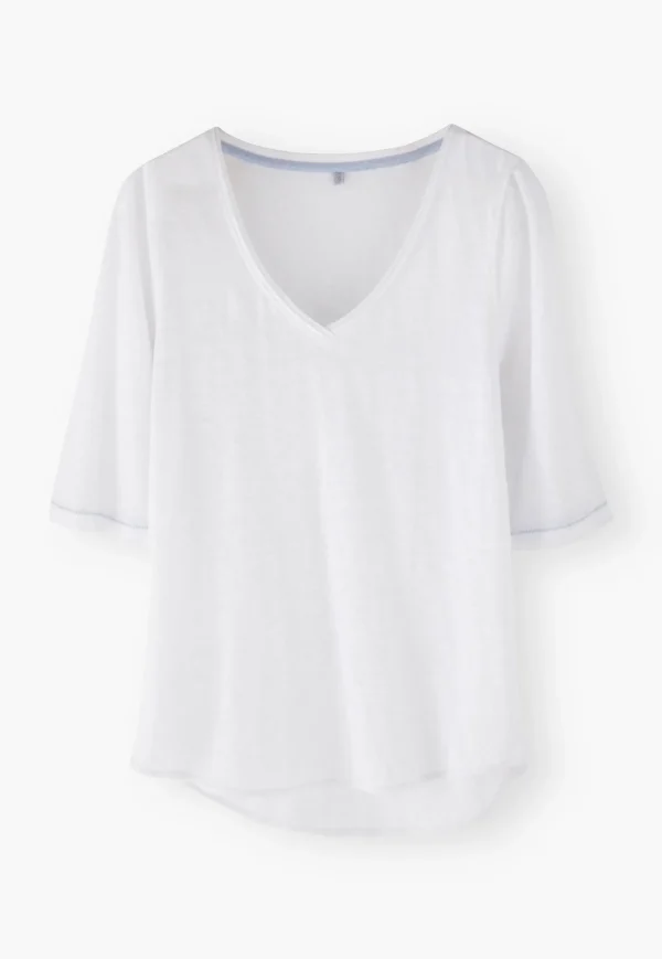 Women Wrap London Jersey Tops*V-Neck T-Shirt