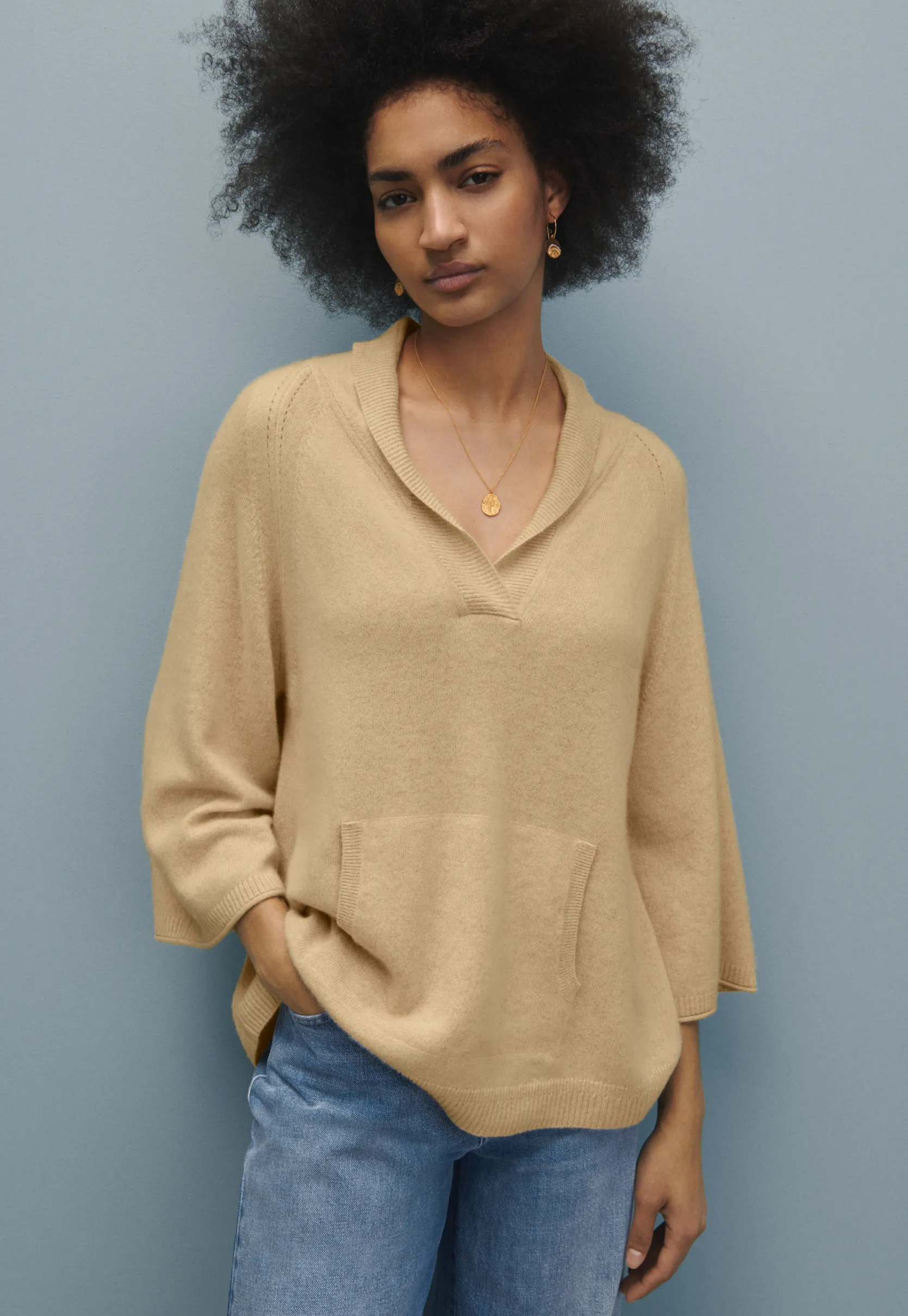 widesleeve_sweater_0.webp Women Wrap London Knitwear*Wide-Sleeve Sweater
