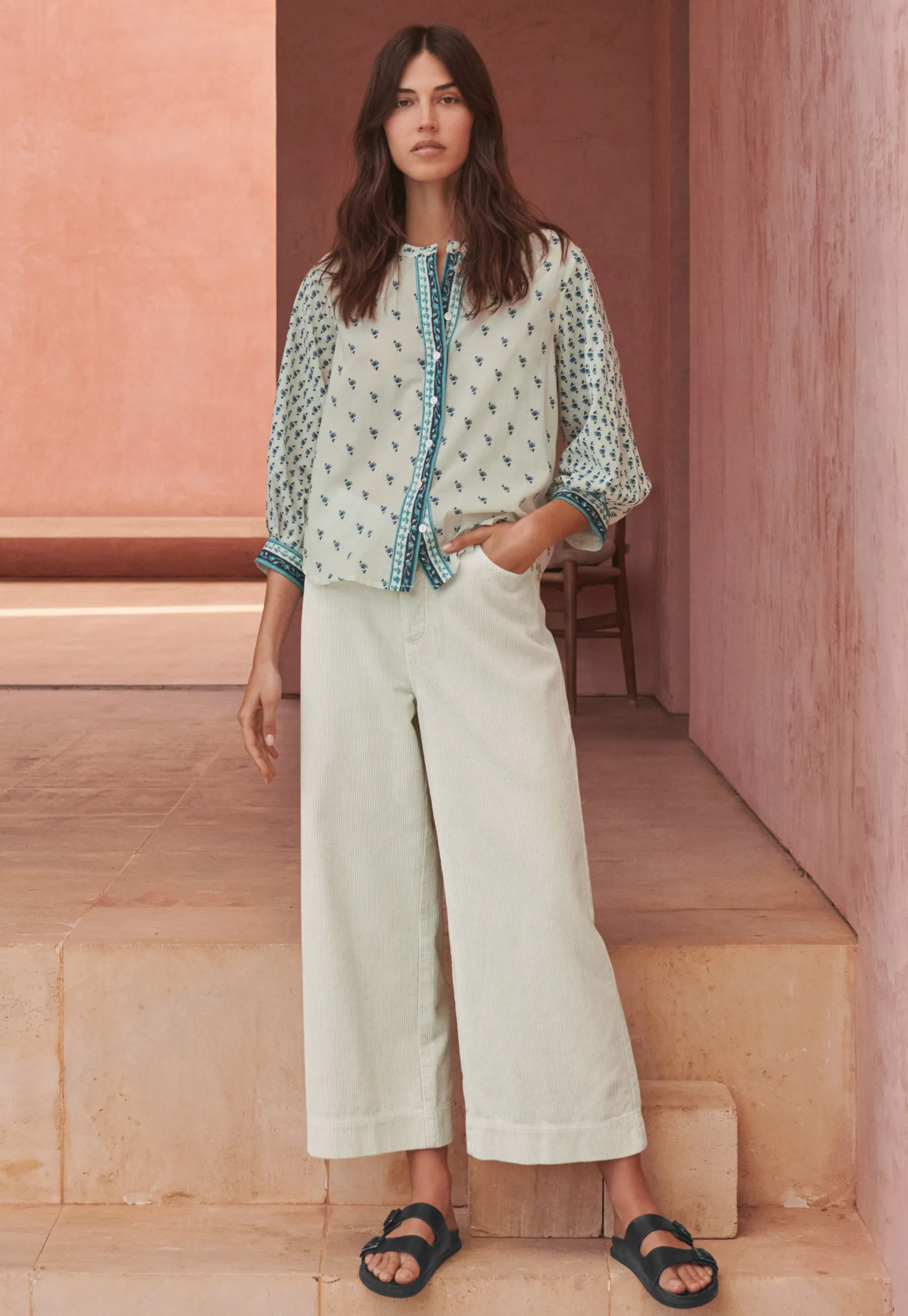 woodblockprinted_patchwor_1-1.webp Women Wrap London Shirts & Tops*Woodblock-Printed Patchwork Shirt