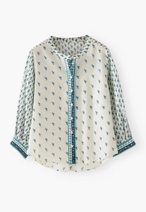 Women Wrap London Shirts & Tops*Woodblock-Printed Patchwork Shirt