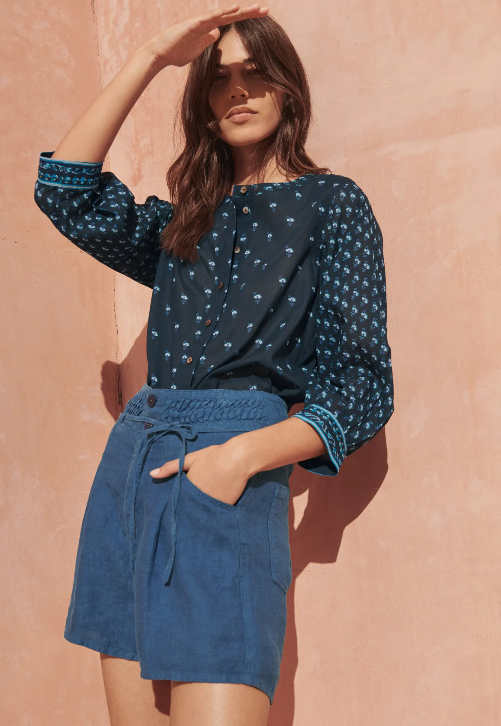 woodblockprinted_patchwor_2.webp Women Wrap London Shirts & Tops*Woodblock-Printed Patchwork Shirt