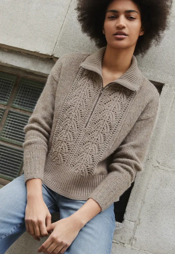 Women Wrap London Knitwear*Zip-Neck Sweater