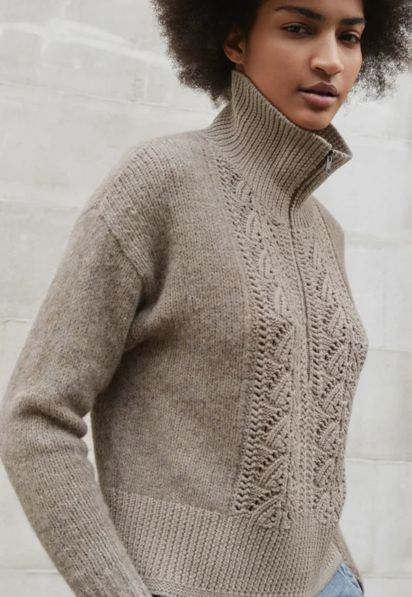 Women Wrap London Knitwear*Zip-Neck Sweater