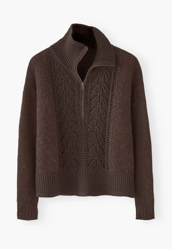 Women Wrap London Knitwear*Zip-Neck Sweater