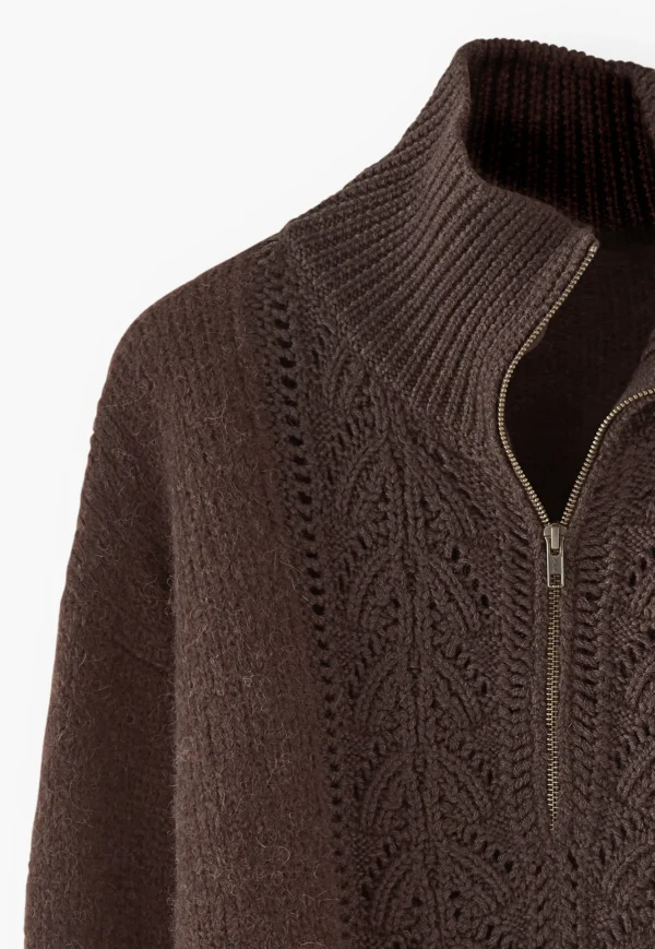 Women Wrap London Knitwear*Zip-Neck Sweater