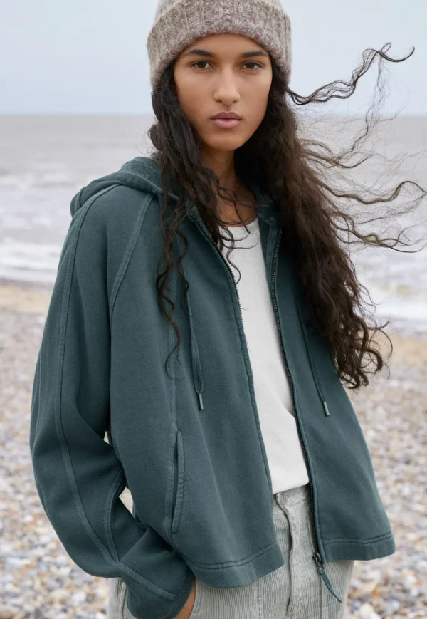 Women Wrap London Jersey Tops*Zip-Up Hoodie